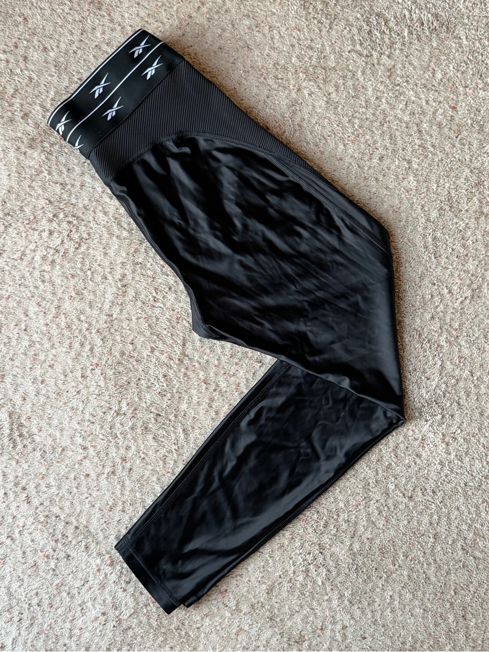 Reebok Black Women’s Athletic Leggings with Logo Waistband
